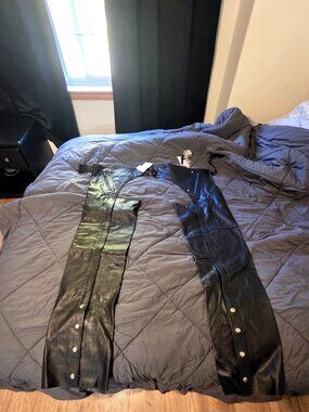 Open Road Men's Genuine Leather Motorcycle Chaps Black Size M NWT Lace Up